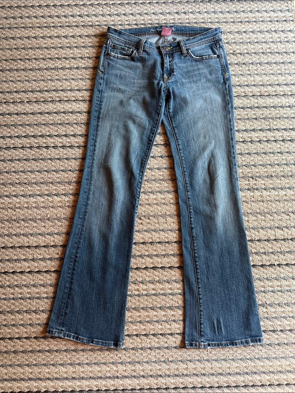 Women's Blue Flare Jeans - Mid Blue Flared Denim